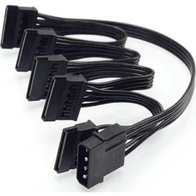 Resim Plus PX-4355 Molex To Sata Kablo, Psu Sata Çoklayıcı, 5 Port Sata Power Çoklayıcı, 60CM Uzunluk 