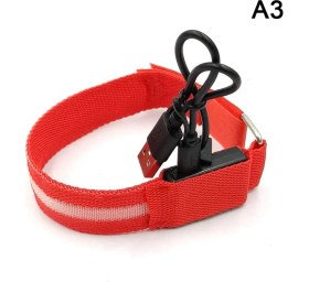 Resim A3 Stili Doğa Sporları Kol Bandı LED Işık USB Şarj Edilebilir Kemer Kol Bacak Uyarı Bilekliği (Yurt Dışından) 