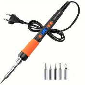 Resim Lehimleme Demiri, Yükseltilmiş 90W Lehimleme Demiri Kiti, LCD Ekranlı Lehimleme Demiri Kiti Sıcaklık Kontrolü 356-932 ° F, AÇIK / KAPALI Anahtarı ve Otomatik Uyku Modu Fonksiyonuyla 