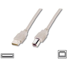 Resim Usb 2.0 Bağlantı Kablosu, Usb A Erkek - Usb B Erkek, 1.8 Metre, Awg 28, Usb 2.0 Uyumlu, Ul, Bej Renk-18430 