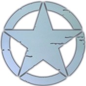 Resim 2'li Küçük Boy Eskitilmiş Askeri Yıldız Seti Reflektif Sticker Çınar Extreme 