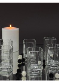 Resim 6 Lı Cam Kahve Yanı Su Bardağı Seti Şık Ve Minimal Tasarım Şeffaf 