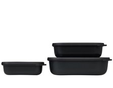 Resim Mepal Set Cirqula Rectangular 3 Parça Saklama Kabı (500+1000+2000) Siyah 