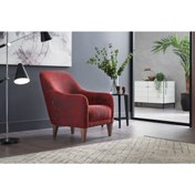 Resim Enza Home Fiore Berjer, Keten Dokulu - Kırmızı 