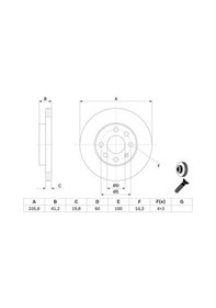 Resim Opel Corsa C 1.2 2002-2006 Bosch Ön Disk Havalı 240mm 2 Adet 