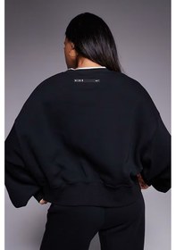 Resim Nike Phoenix Fleece Crew Oversize Womens Sweatshirt Bol Kesim Bisiklet Yaka Kadın Sweatshirt Siyah 