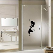 Resim cnpromosyon Deniz Kızı Ve Köpük Baloncukları Silüetli Dekoratif Banyo Duşakabin Sticker, Çıkartma, Etiket 