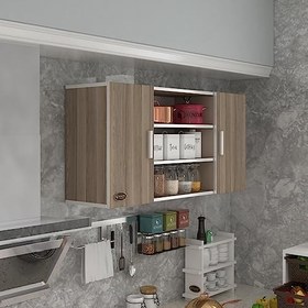 Resim Kenzlife hazır mutfak honnor22 crd 060 * 120 * 22 mutfak banyo dolabı kapaklı raflı 