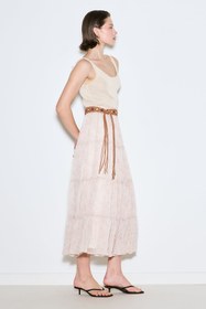 Resim Ruched Chiffon Maxi Skirt Blush - BLUSH / 38 