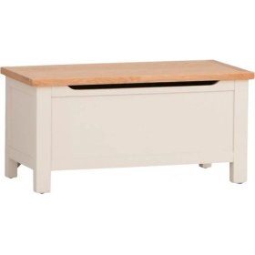 Resim Mobilya Baba Ecru Kapaklı Ahşap Sandık 