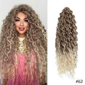 Resim Jessica Saç 55.88cm Derin Dalgalı Dönme Örgü Sentetik Kıvırcık Saç Uzantıları, Yüksek Sıcaklık Lifinden Örgü Saç, Kadınlar İçin Temel Stil, 100g 