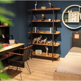Resim ATS Dekor Endüstriyel Tasarım 5 Katlı Kitaplık Dosya Ve Aksesuar Rafı 