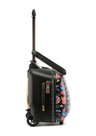 Resim Zampago Renkli Desenli Binilebilir Çocuk Valizi Kabin Boy, Düşme Engelleyici Çok Renkli 