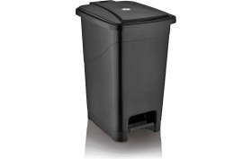 Resim Slim Pedallı Banyo Mutfak Çöp Kovası - 25 Litre - Siyah 