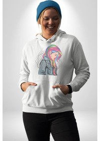 Resim Metal Müzik Çeket Kadın Erkek Beyaz Kapüşonlu Sweatshirt Hoodie Beyaz 