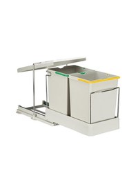 Resim Pelikan 21550 Raylı Dolap İçi Çöp Kovası 14 + 14 lt ( Çift Kovalı ) Gri 