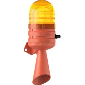 Resim Mesan LED Flaşör 2 Ses Borulu Elektronik Siren Ses Ayarlı MS 5848 Turuncu 220VAC 