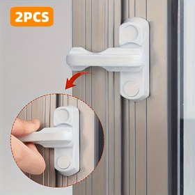 Resim 2 adet Plastik Çelik Pencere ve Cam T-Tipi Kilitleme Kilit Cam Kilit Toka Alüminyum Alaşım Anti-Çalma Kilitleme Pencere ve Cam Aksesuarları Pencere Kiliti 