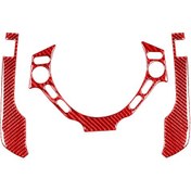 Resim 3 Adet / Takım Karbon Fiber Araba Pano Direksiyon Düğmeleri Nissan Gtr R35 2008-2016 İçin Dekoratif Etiket, Sol Ve Sağ Sürüş Evrensel Kırmızı 1 Adet 