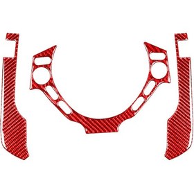 Resim 3 Adet / Takım Karbon Fiber Araba Pano Direksiyon Düğmeleri Nissan Gtr R35 2008-2016 İçin Dekoratif Etiket, Sol Ve Sağ Sürüş Evrensel Kırmızı 1 Adet 
