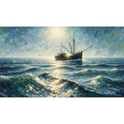 Resim Venspor Balıkçı Teknesi ve Deniz Temalı Arkaplan, 200x150cm, Fon, Duvar Örtüsü 