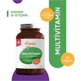 Resim Vitago Multivitamin Koenzim Q-10 Takviye Edici Gıda 60 Tablet 