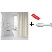 Resim Zethome Banyo Duş Perdesi Krem 120x200 Perde Borusu Askı Aparatı Çok Renkli 