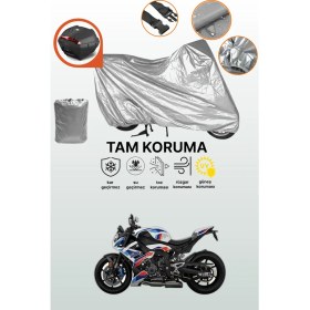 Resim Dokaca Gri Arka Çanta Uyumlu Bmw M 1000 R Uyumlu Motor Brandası, Koruyucu Örtü 