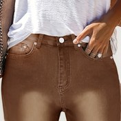 Resim Kadınlar İçin Dar Kesim Skinny Jeans - Düğme Dostu Cepli, Makinede Yıkanabilir Şeffaf Olmayan Günlük ve Resmi Pantolon - Zarif Slim Fit, Şık Siluet, Kaliteli Dikişli Moda Denim, Ofis Giyimi 