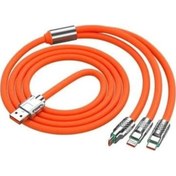 Resim 3 İn 1 Type-c + Micro Usb + Lightning Hızlı Şarj Kablosu Silikon Kablo 1 Metre Opp Ambalaj 