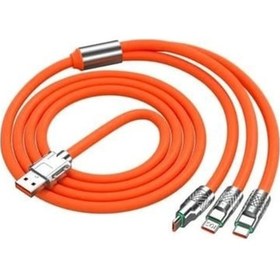 Resim 3 İn 1 Type-c + Micro Usb + Lightning Hızlı Şarj Kablosu Silikon Kablo 1 Metre Opp Ambalaj 