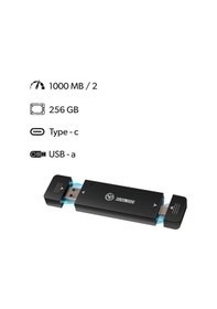 Resim NPO DK01 USB-A/Type-C 900/1000Mb/s 256GB 22x42 M.2 NVMe Taşınabilir Harici SSD 