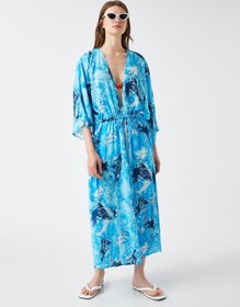 Resim Koton Desenli Kimono Turkuaz Desenli 1yak52888uw 