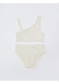 Resim Deep Beach Dokulu Kumaş Kız Çocuk Bikini Takım Bej 