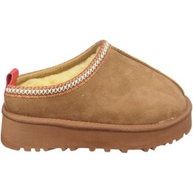 Resim Punto 696083z İçi Kürklü 4 Cm Topuk Boyu Günlük Süet Kadın Terlik Bot Taba 