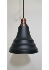 Resim Riolight Retro Siyah Içi Beyaz Tekli Metal Sarkıt Çap:23Cm (538286499) 