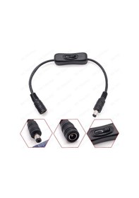 Resim Açma Kapama Anahtarlı Dc 5.5x2.1 Mm Dişi-erkek Güç Kablosu 