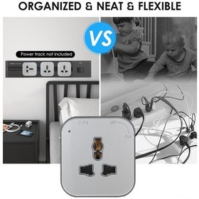 Resim Lemestar Evrensel 3 Pinli Raylı Sistem Adaptörü, Kolay Kurulum, Akrilik Malzeme, Gri Renk, 110v-250v Gri 