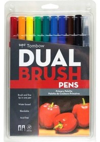 Resim Tombow Dual Brush Pen Grafik Kalem Seti Primary 10 Renk 