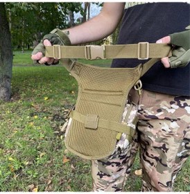 Resim Vkemall Askeri Yeşili 800d Su Geçirmez Oxford Cloth Büyük Kapasiteli 12x11x30cm Ayarlanabilir Askı Ve Bel Kayışı İle Bisiklet, Balıkçılık, Doğa Sporları İçin Ayırılabilir Bacak Çantası Çok Renkli 