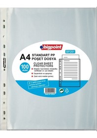 Resim Bigpoint Poşet Dosya A4 100 Lü Bp291 1 Koli 30 Paket Şeffaf Föy 