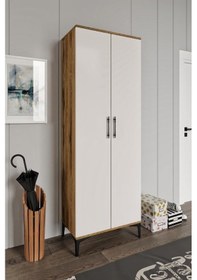 Resim Plain Metal Ayak Metal Kulp Pla2200 Ayakkabılık Mutfak Dolabı Banyo Dolabı Balkon Dolabı Kiler Dolabı Çok Amaçlı Dolap Ekru Ceviz 