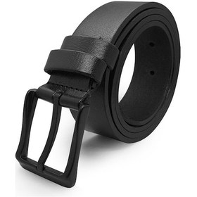 Resim Hakiki Deri Kumaş Pantolon Kemeri Siyah Tokalı 