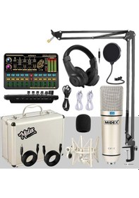 Resim Midex Cx1 Platinium Set Efektli Ses Kartı Mikrofon Canlı Yayın Seti - Pc ve Telefon 