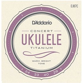 Resim D'Addario EJ87C Set Concert Titanium Ukulele Takım Tel 