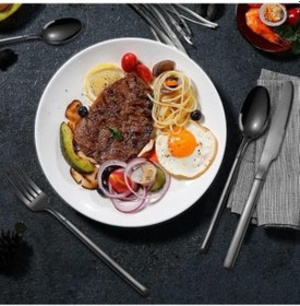 Resim Çantalı Yolculuk Çatal Kaşık Bıçak Seti Kişiye Özel 1. Sınıf Paslanmaz Çelik Ofis Okul Kamp Restaurant C3404 Abanoz 