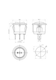 Resim Ic-134 Yuvarlak Işıksız Anahtar On-off-on 3p Siyah 