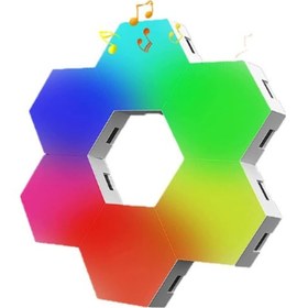 Resim Moveevo Rgb Işıklı Oyuncu Duvar Paneli - Bluetooth+wi-fi Uyumlu, Müzik Rhytmi, Uzak Kumanda İle 6 Adet Hexagon Seti Diğer 