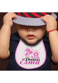 Resim Kişiye Özel Mama Önlüğü Pembe - Beyaz 1 