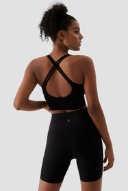 Resim Superstacy Wawel File Detaylı Siyah Bisiklet Şortu 